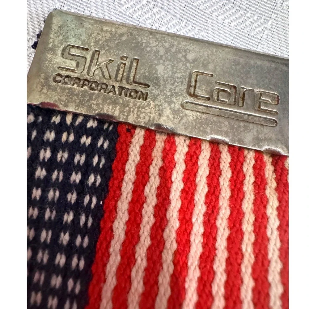 Skil-Care Gait Belt Unisex 34in Red White Blue Good American Flag Cotton Webbing